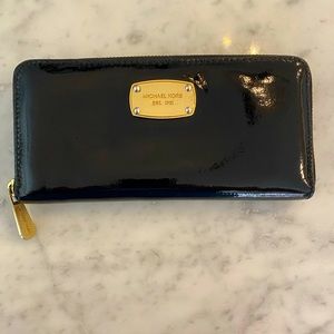 Michael Kors black patent leather wallet